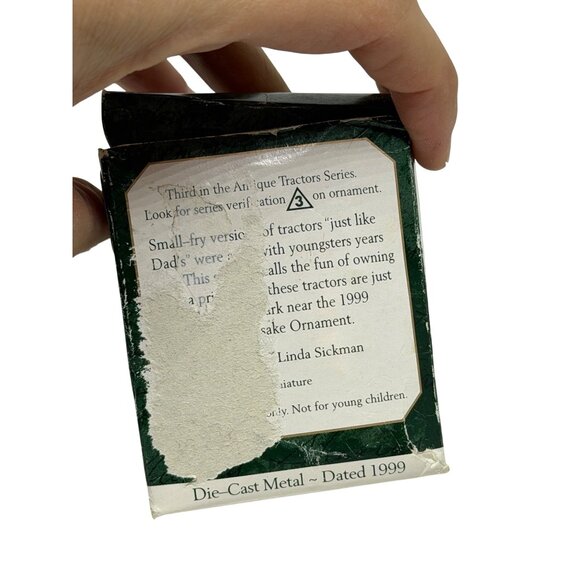 VTG Hallmark Keepsake Ornament 1999 Antique Blue Metal Tractor Collectors Series - Picture 5 of 5